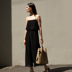 Oak and Fort Sheer Pleated Jumpsuit